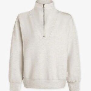 Varley Hawley Half Zip Sweater (Ivory Marl) - Size M